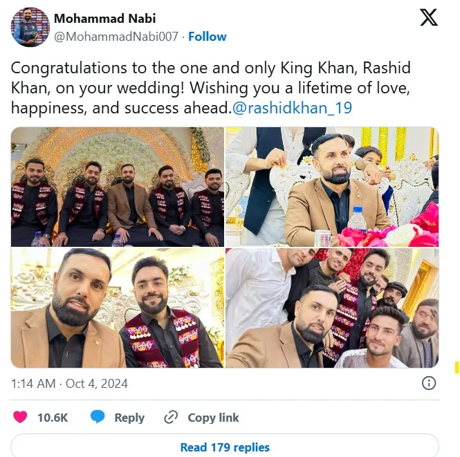 Tweet: Mohammad Nabi Attended Rashid Khan’s Marriage