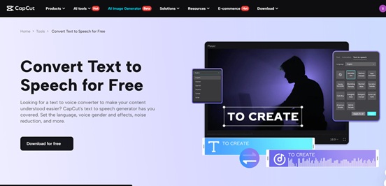 Tell Stories in Silence with Text to Speech AI of CapCut Desktop Text Video Editor